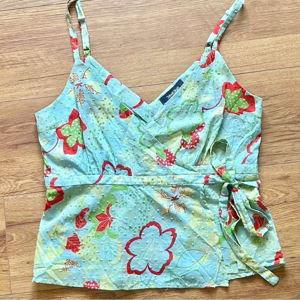 New ModCloth Floral Wrap Top - Multicolor